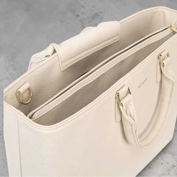 MATT & NAT Elegant & Spacious White Laptop Bag NWT + $20 USD Value Gift - Picture 4 of 16